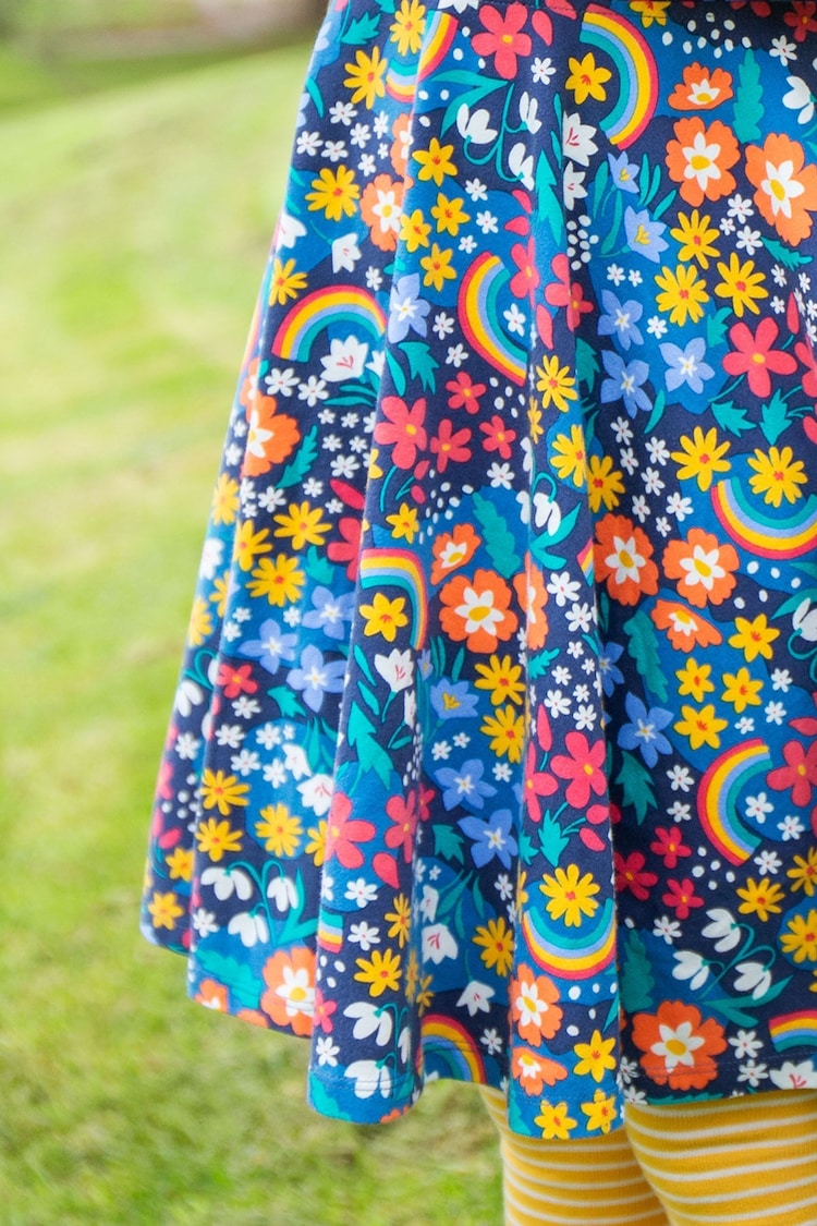 Frugi Blue All-Over Print Hedgerow Skater Dress - Image 2 of 6