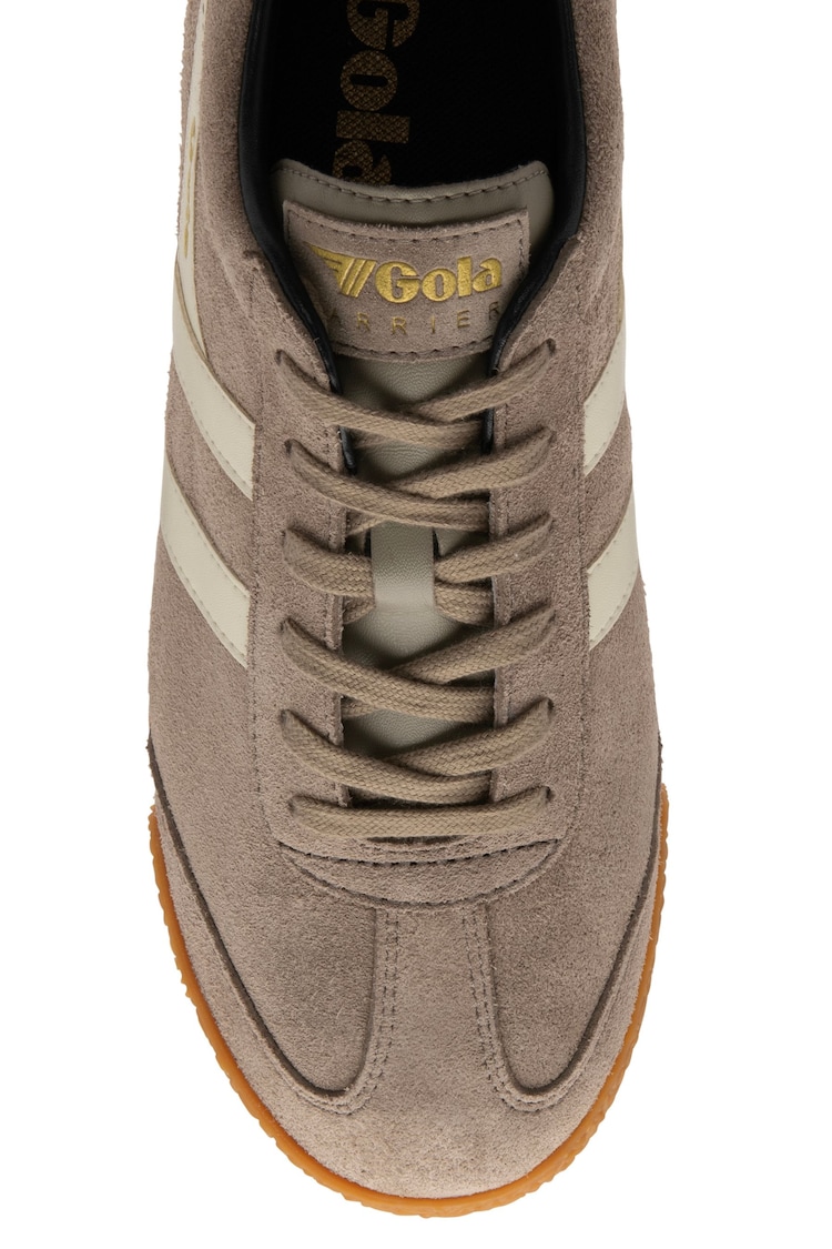 Gola Light Grey Mens Harrier Suede Lace-Up Trainers - Image 4 of 4