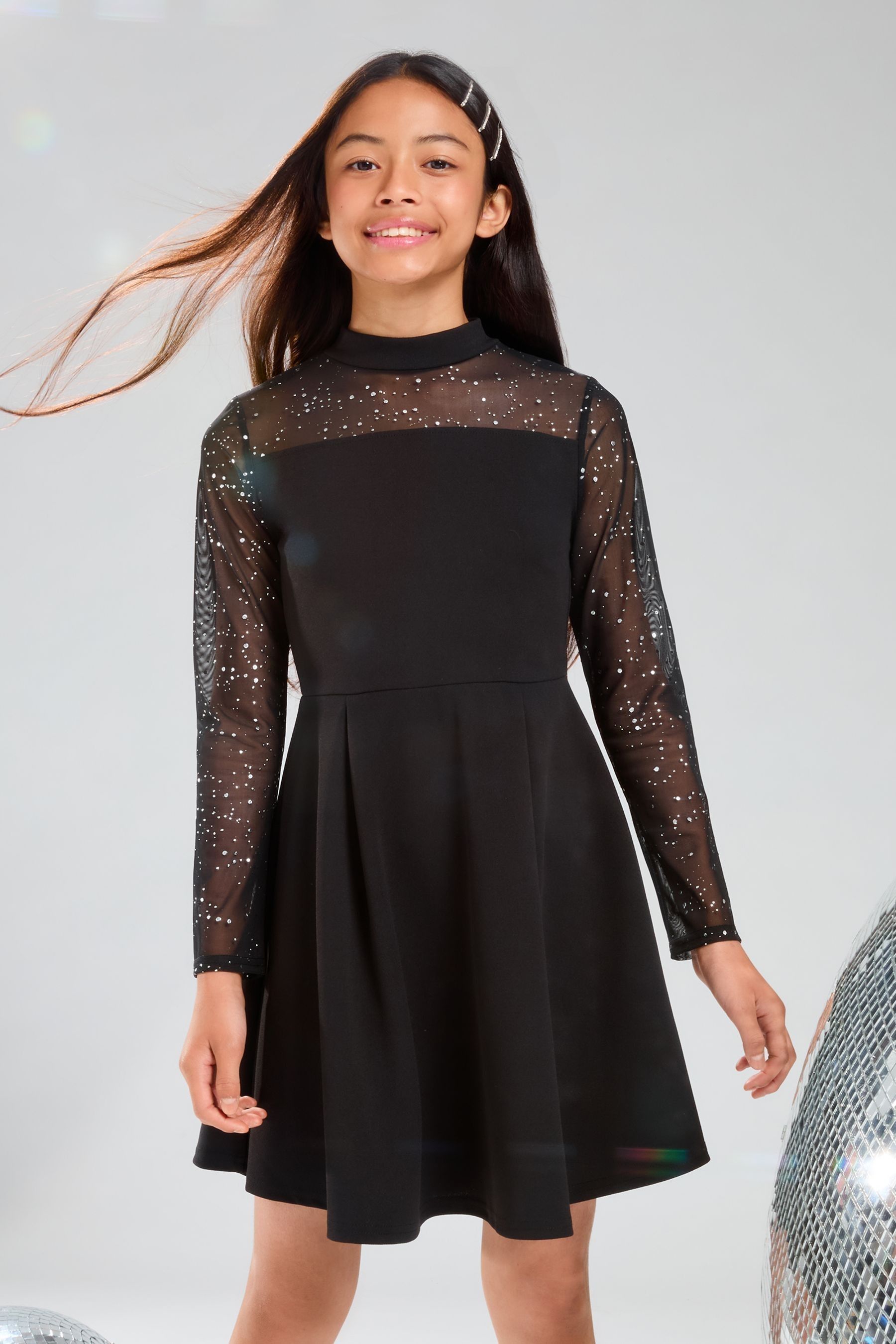 Next girls black dress top