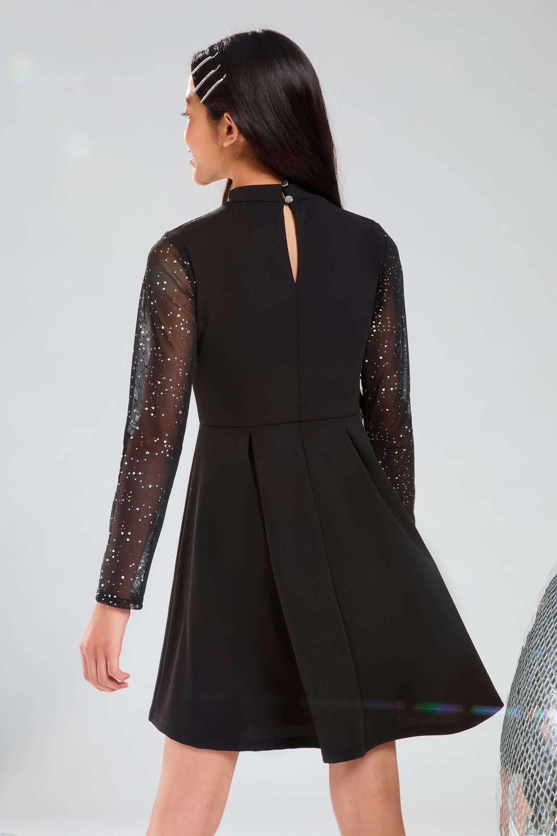 Mesh top skater dress online