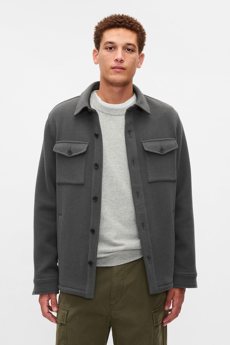 Gap Black Wool Shirt Jacket - Image 1 of 5