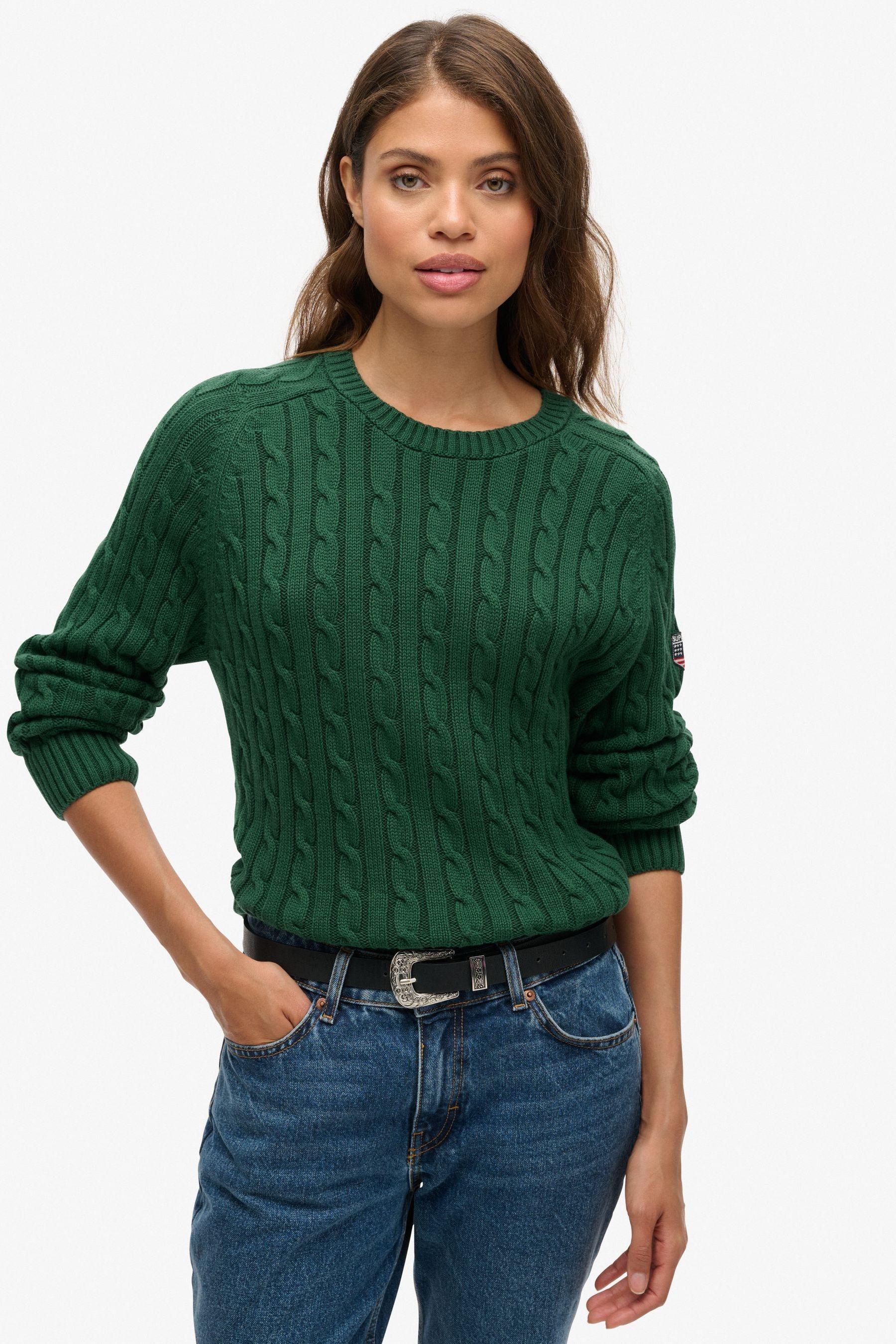 Slouchy cable knit sweater hot sale