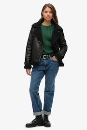 Superdry Green Slouchy Cable Knit Jumper - Image 2 of 5