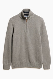 Superdry Grey 100% Cotton Classics Knit Henley Jumper - Image 4 of 5