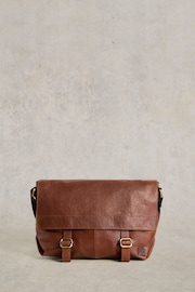 White Stuff Brown Teddy Leather Messenger Bag - Image 1 of 4