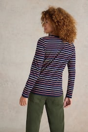 White Stuff Blue 100% Cotton Clara Stripe Long Sleeve T-Shirt - Image 3 of 6