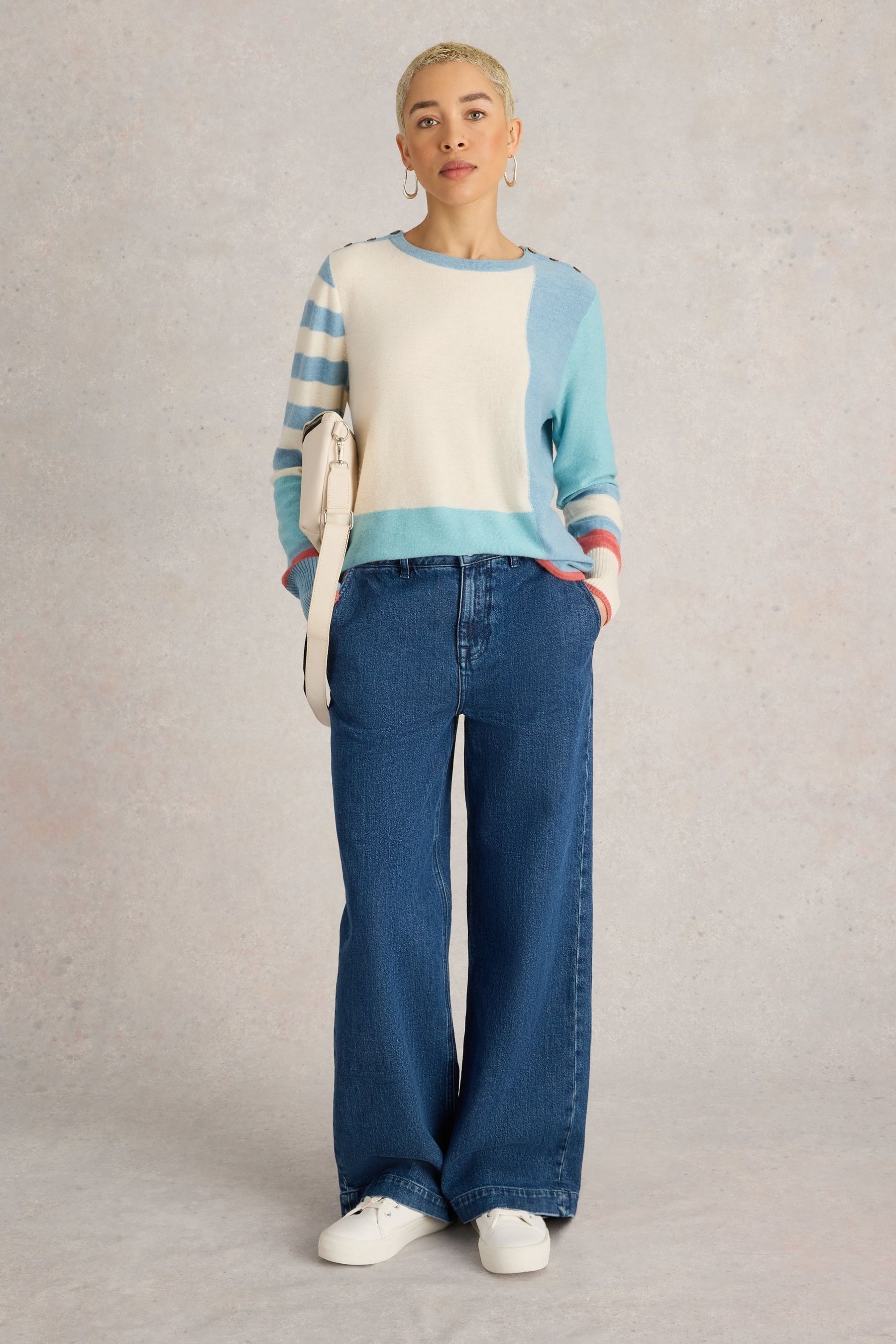 Buy White Stuff Blue Emma Colourblock Jumper from Next Ireland