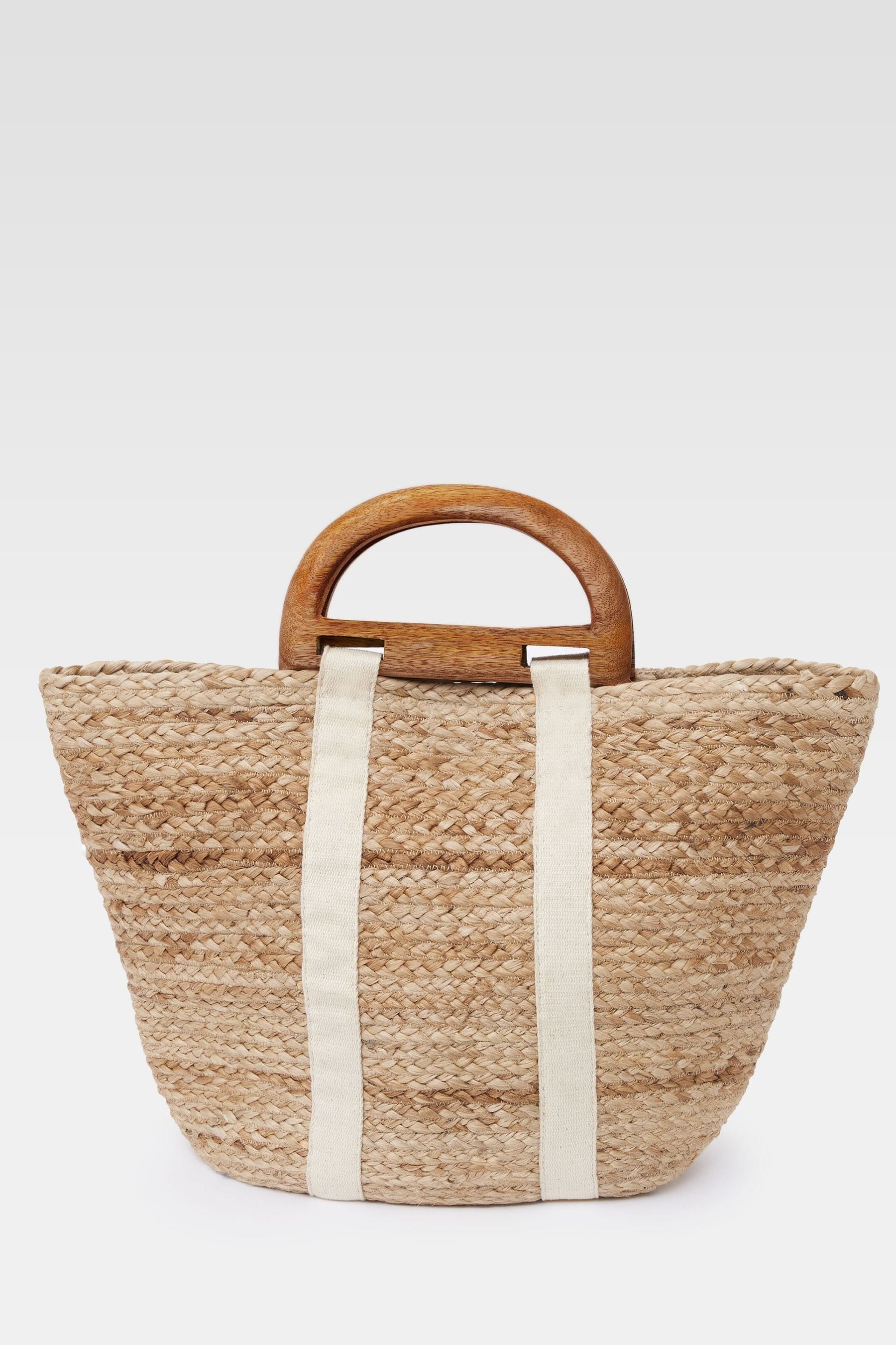 Buy French Connection White Raffia Basket Bag from Next Luxembourg