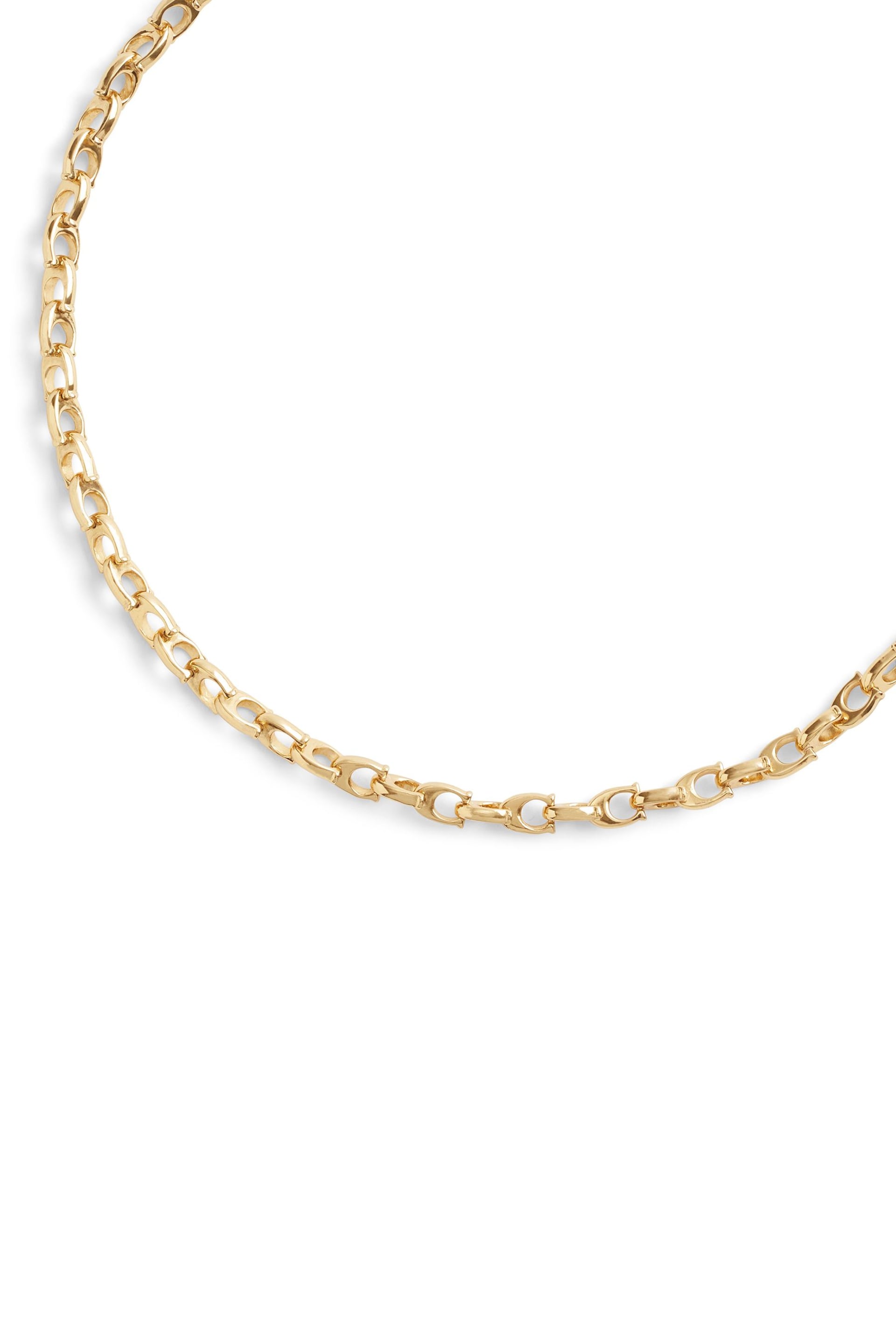 COACH Gold Tone Signature C Choker Necklace - Image 2 of 3