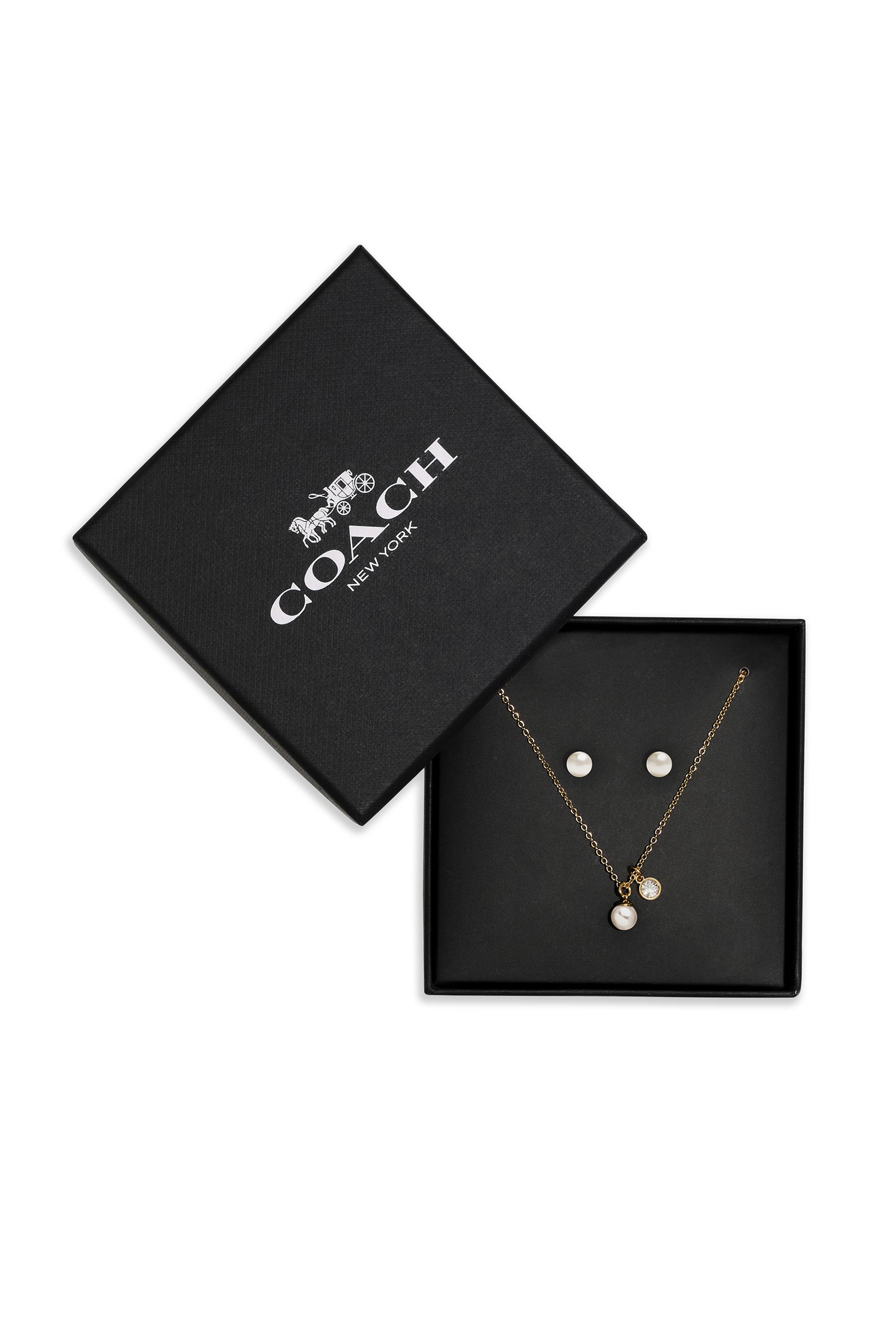 Coach necklace and earring set discount