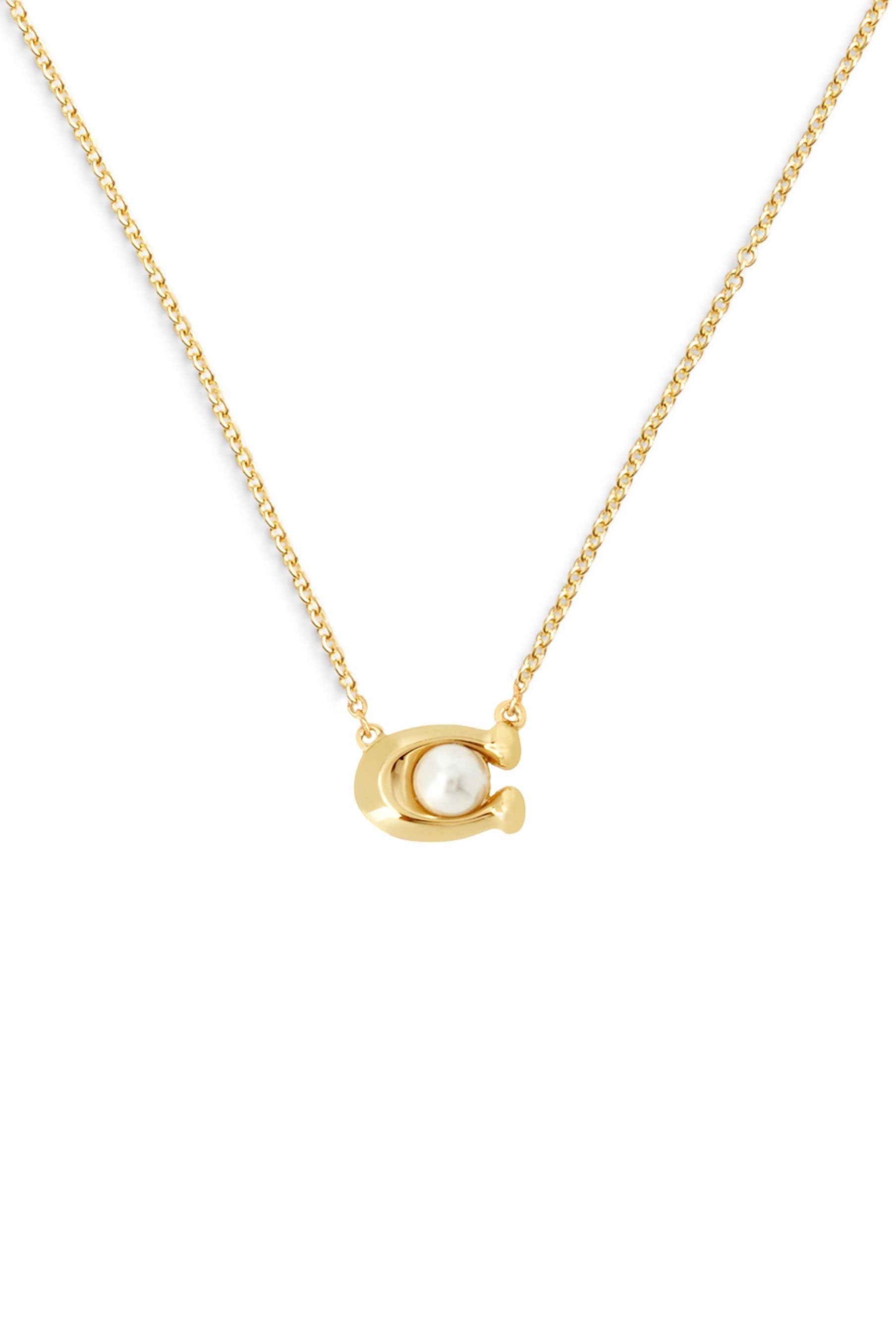Coach pearl necklace sales