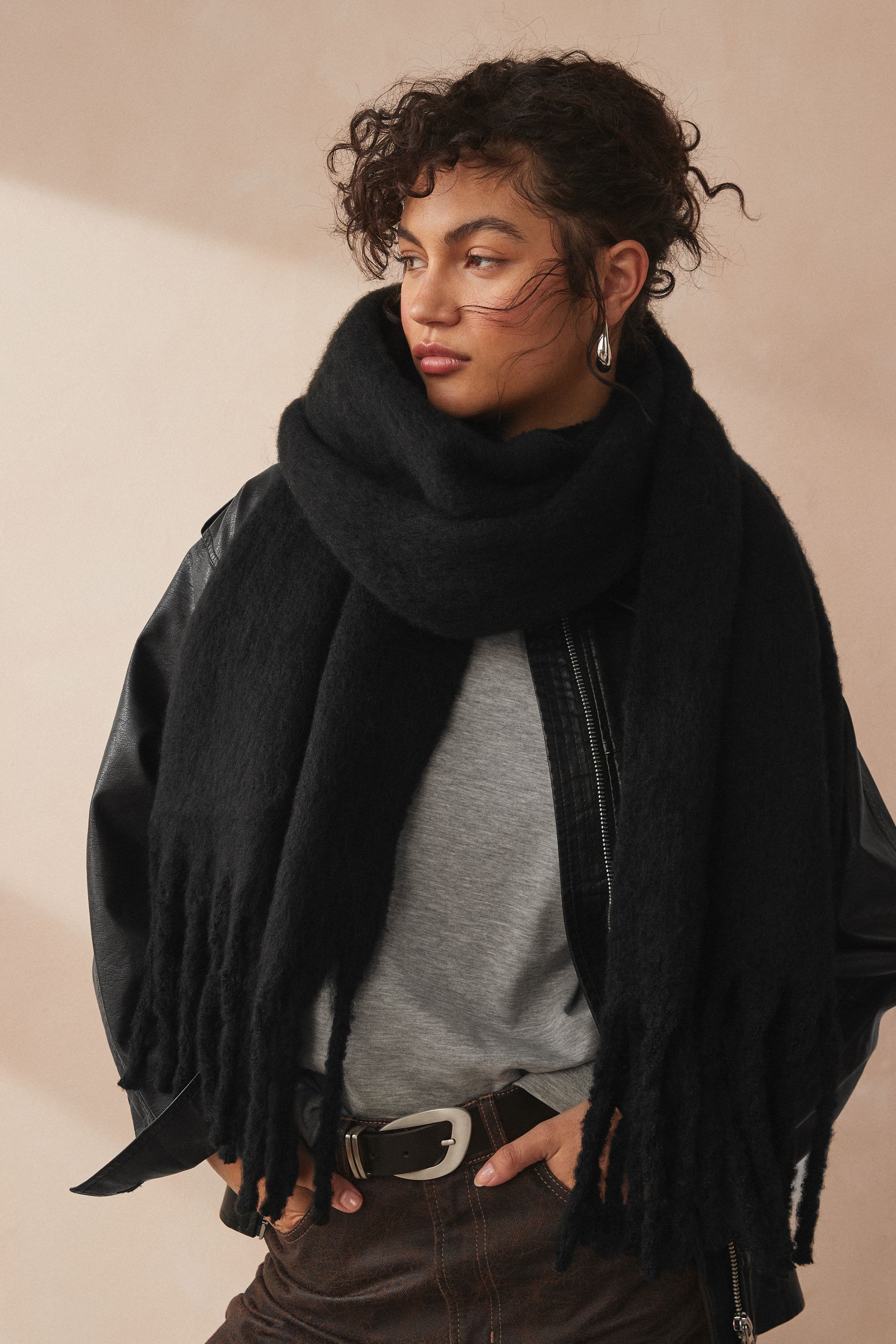 Buy Black Heavyweight Blanket Scarf from the Next UK online shop