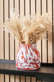 Pacific Red Tortoiseshell Glass Vase - Image 1 of 6