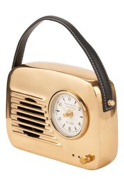 Pacific Gold Metal Retro Radio Style Table Clock - Image 2 of 8