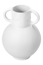 Pacific White Metal Vase with Handles - Image 4 of 6