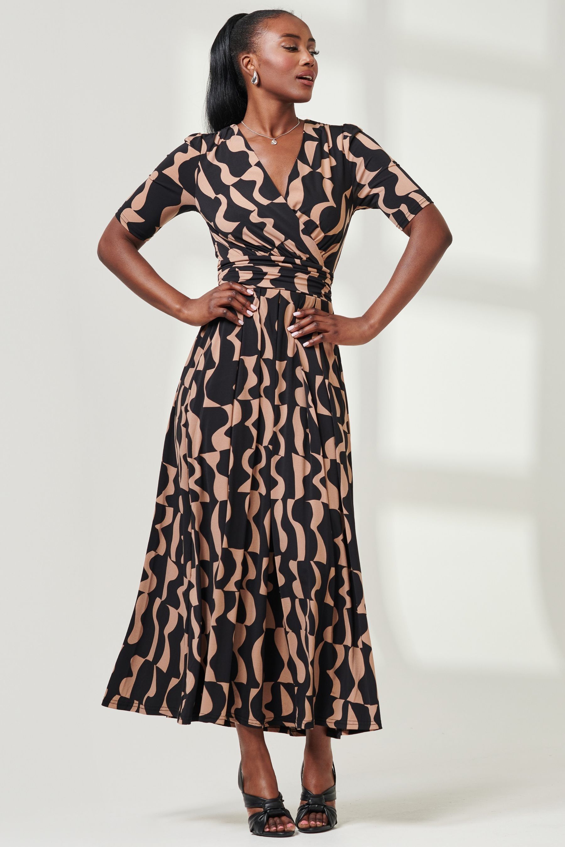 Half sleeve sleeve maxi dress cheap