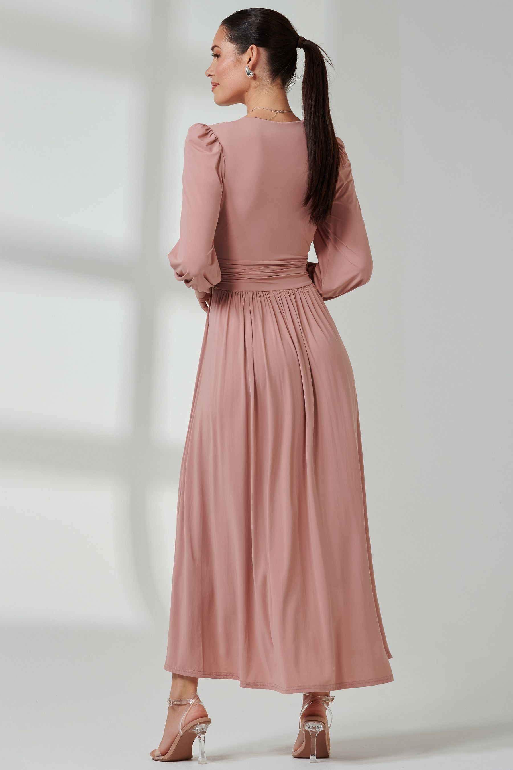 Pink jersey maxi dress store