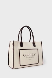 OSPREY LONDON Natural The Gaddesden Canvas & Leather Tote Bag - Image 4 of 7