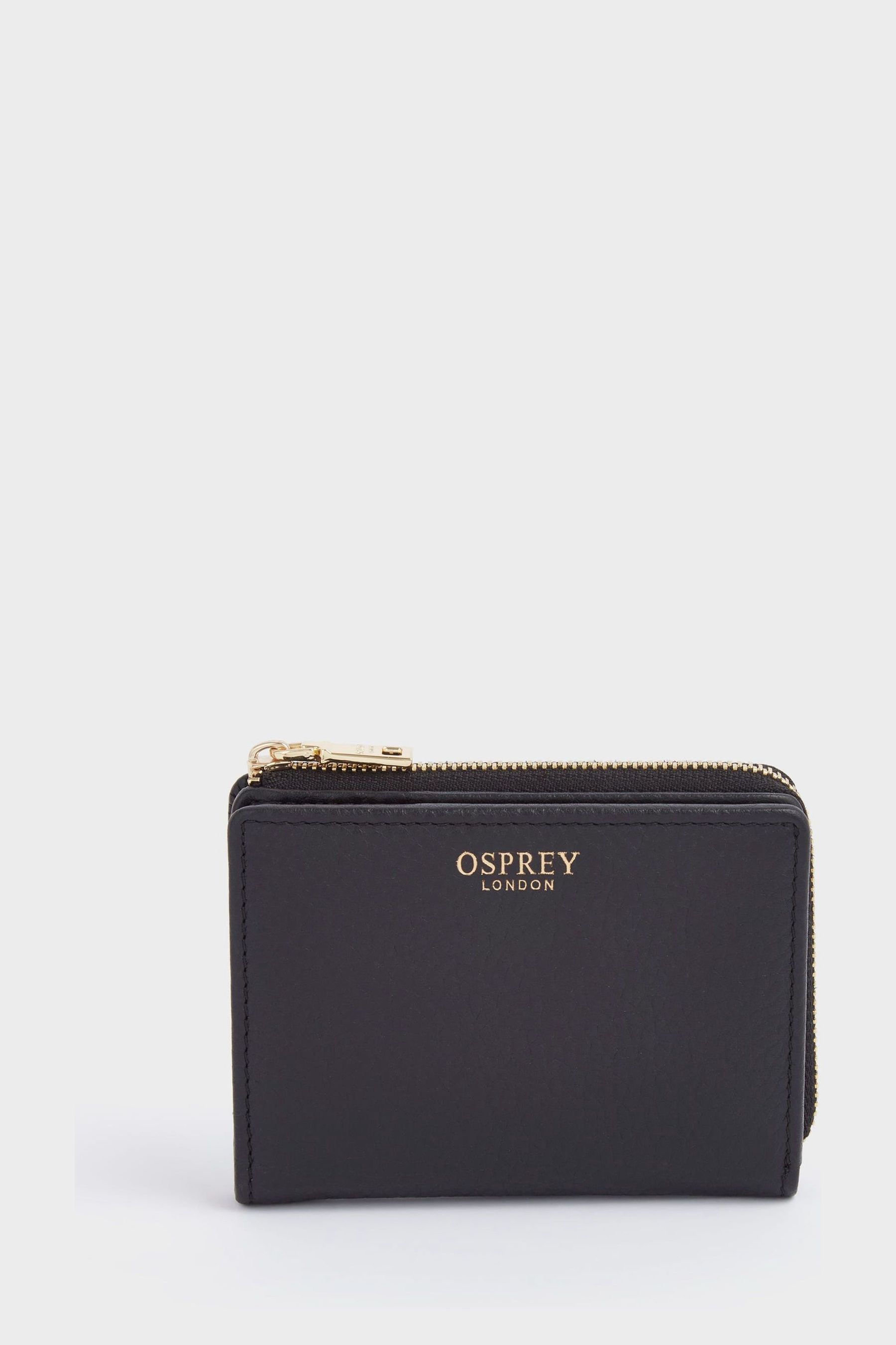 Kaufe Sie Schwarz OSPREY LONDON The Buckley Leather 3 4 Zip Around Black Purse bei Next Deutschland