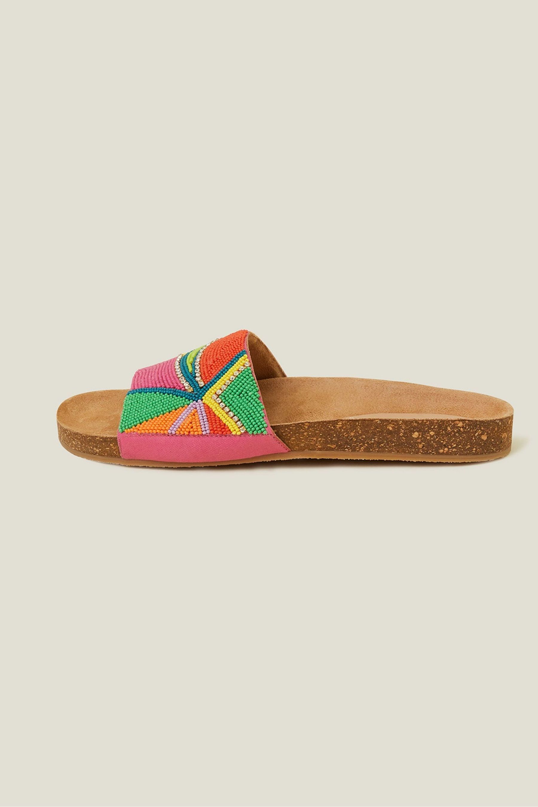 Pink beaded sandals deals