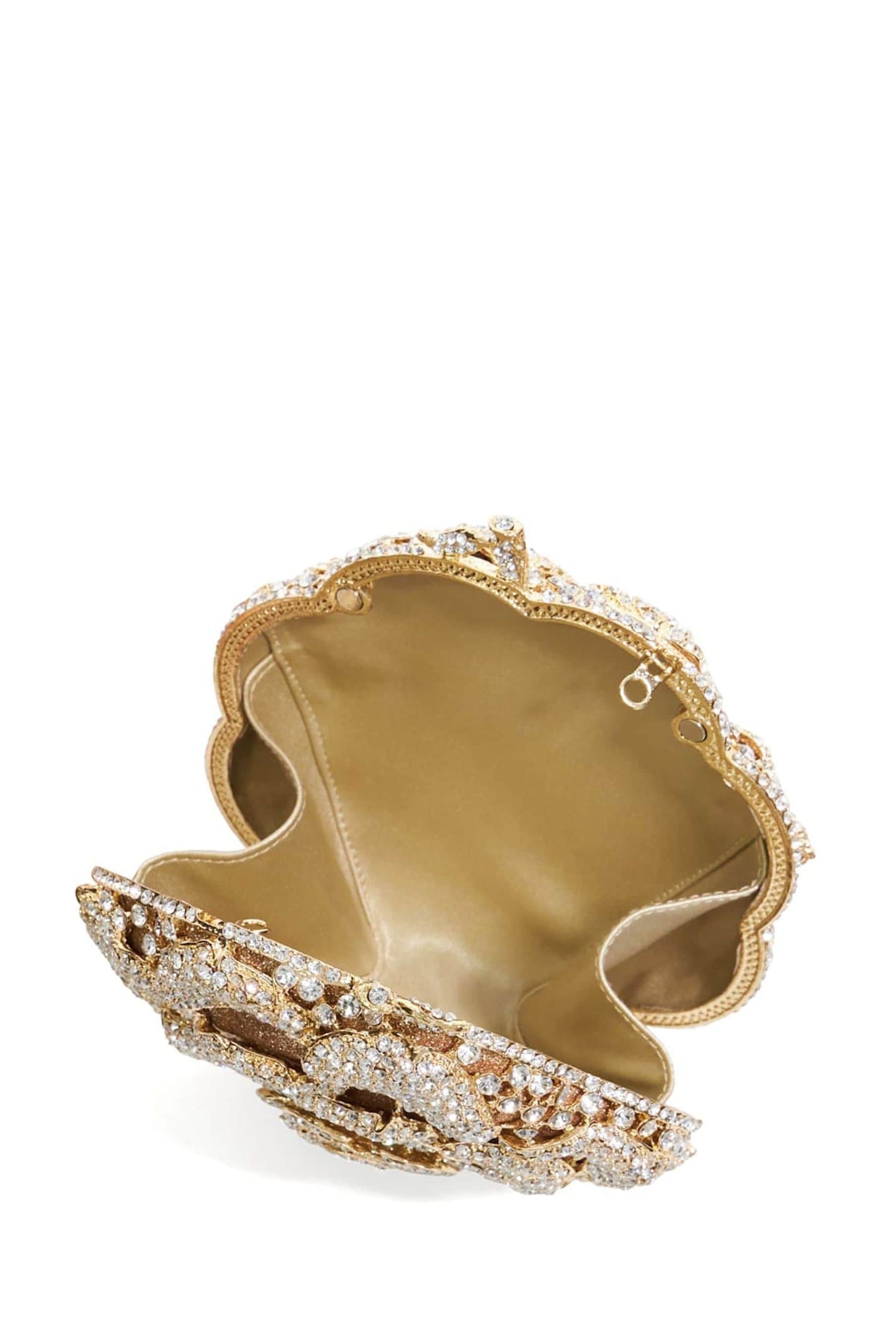 Dune London Gold Bling Hard Embellished Flow Bag one Womens