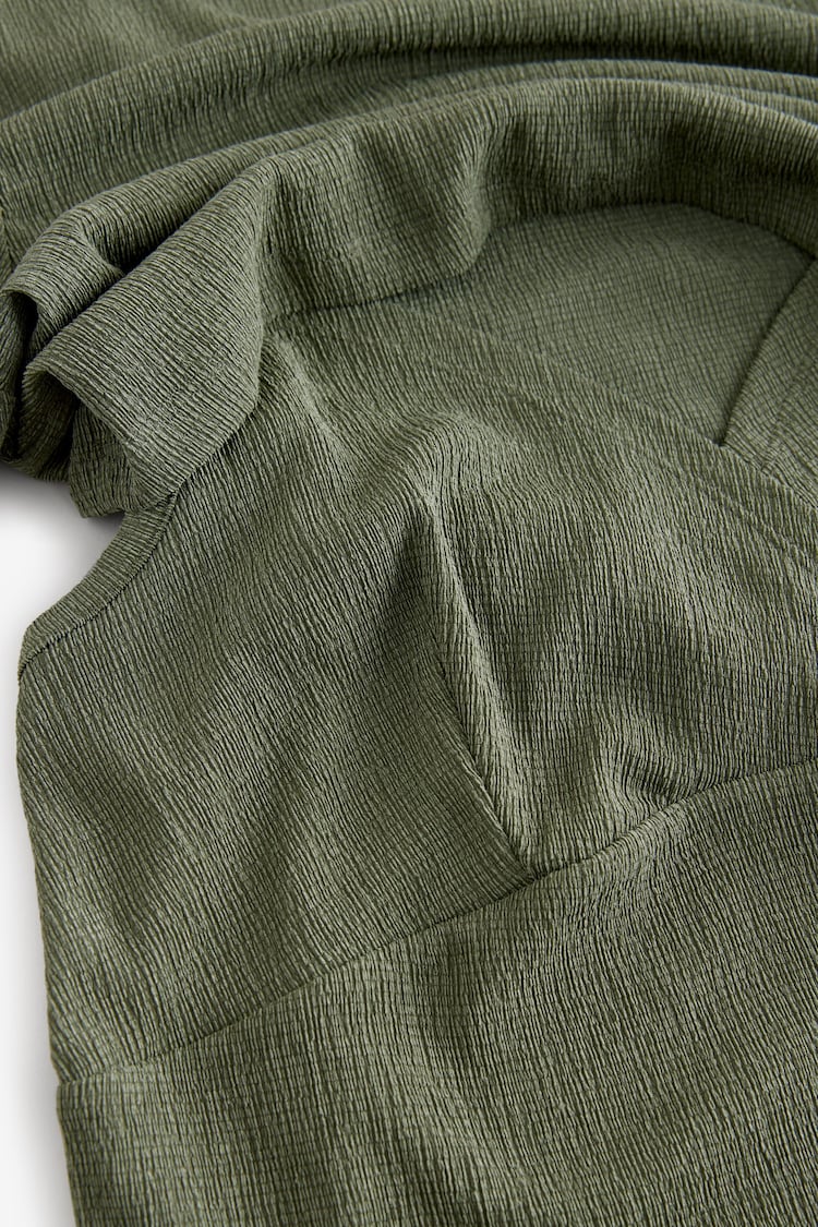 Khaki Green Maternity Nursing Shelf Dress - Image 3 of 3