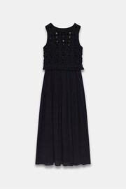 Mint Velvet Black Crochet Cotton Midi Dress - Image 4 of 4