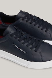 Tommy Hilfiger Blue TH Court Leather Trainers - Image 7 of 7