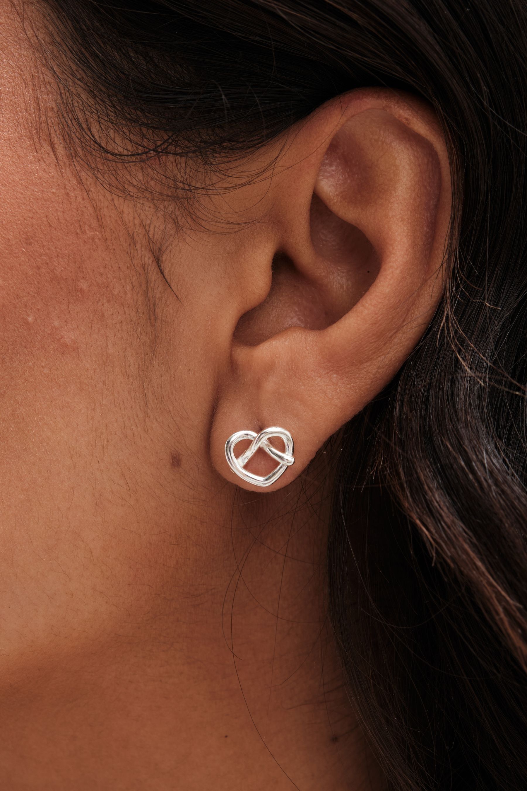 Buy Simply Silver Silver Tone 925 Open Cross Over Heart Stud Earrings from Next Canada