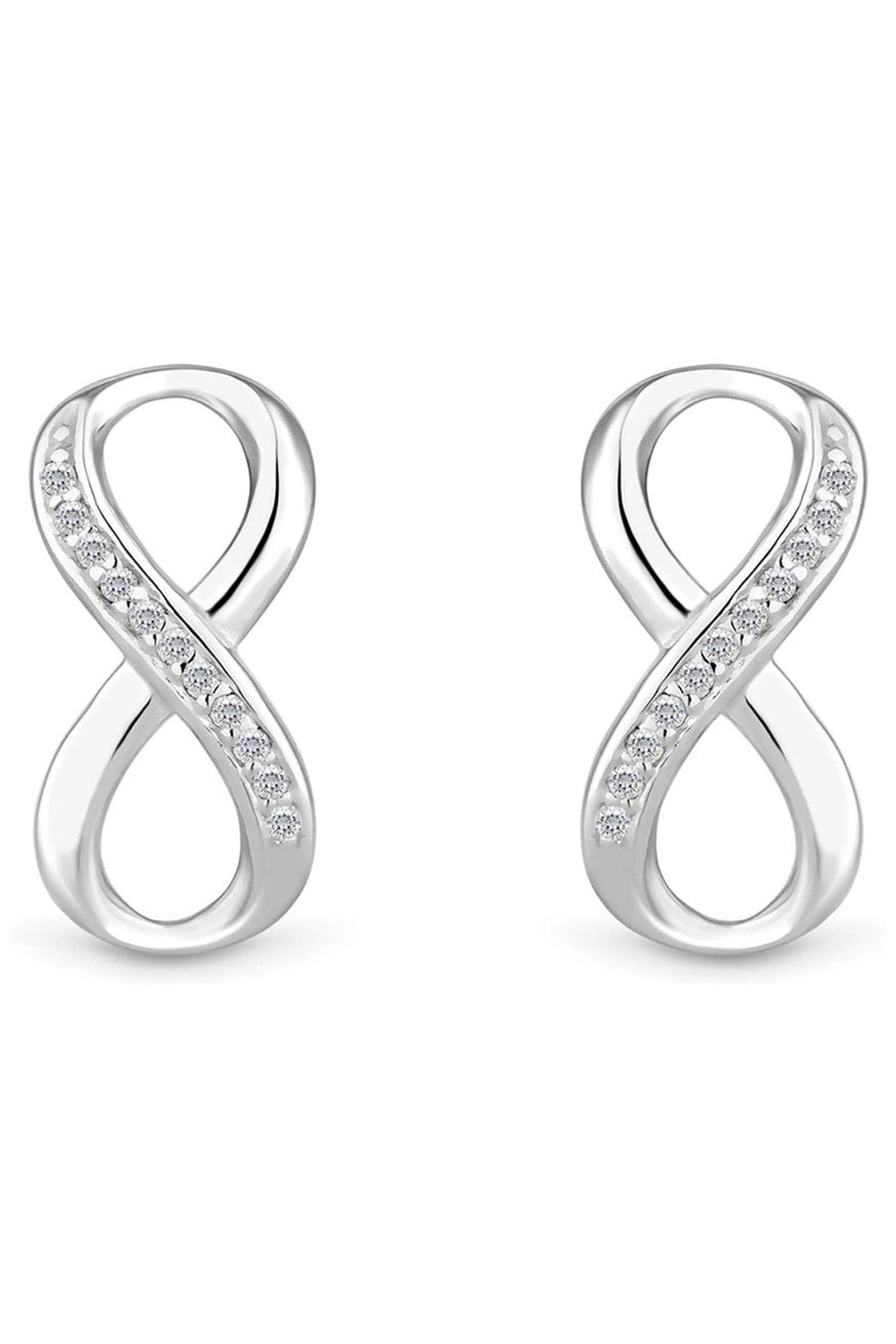 Sterling silver infinity stud earrings discount
