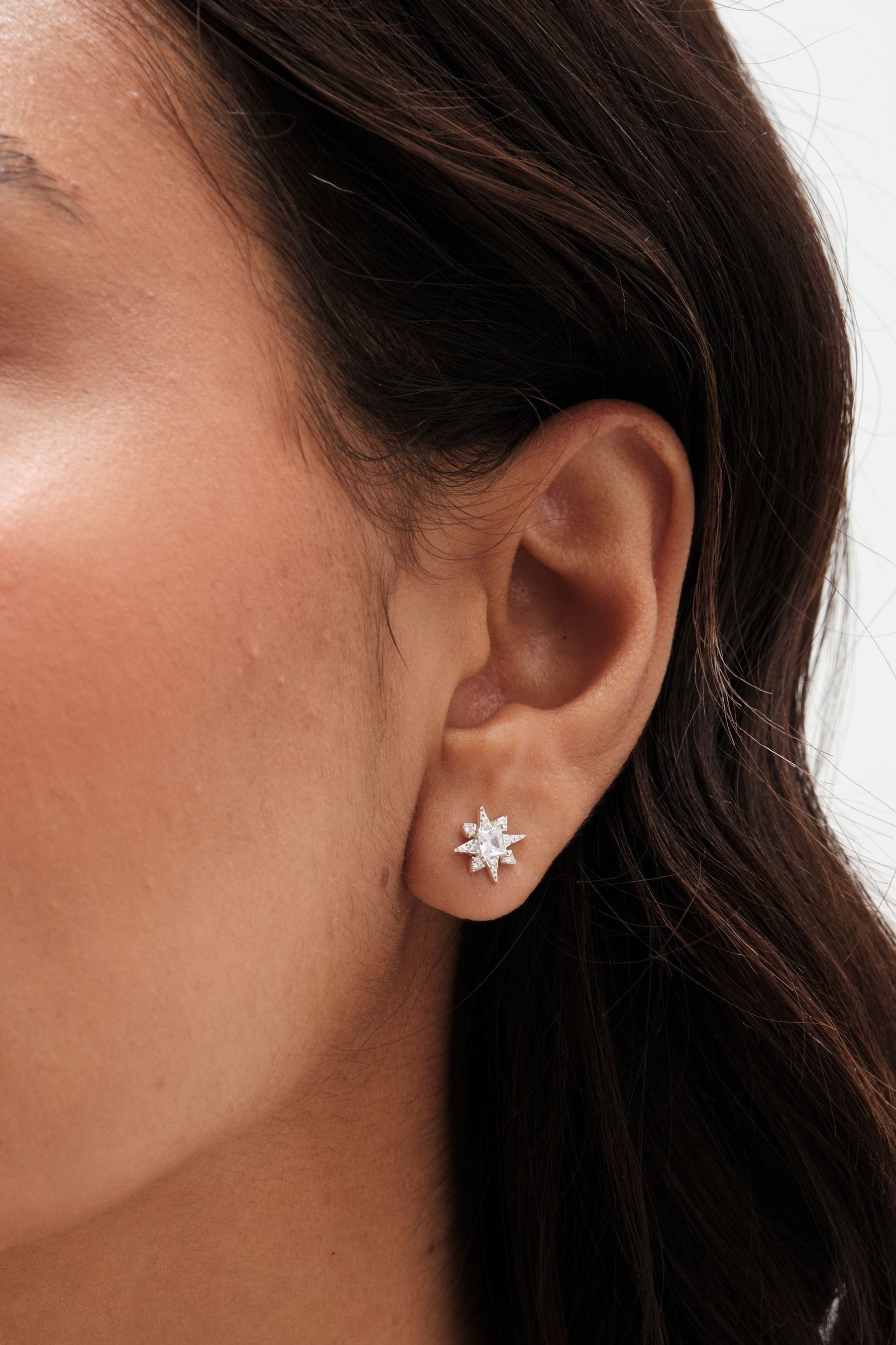 Buy Simply Silver Silver Tone Sterling 925 Cubic Zirconia Star Stud Earrings from the Next UK online shop
