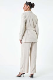 Dusk Natural Stripe Tie Belt Blazer - Image 3 of 5