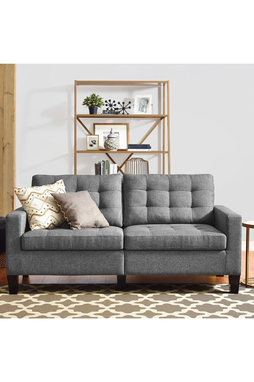 Dorel Home Grey Bowie Linen Large 2 Seater Sofa - Image 1 of 4