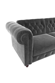 Dorel Home Grey Felix Velvet Chesterfield Sofa Bed - Image 6 of 6