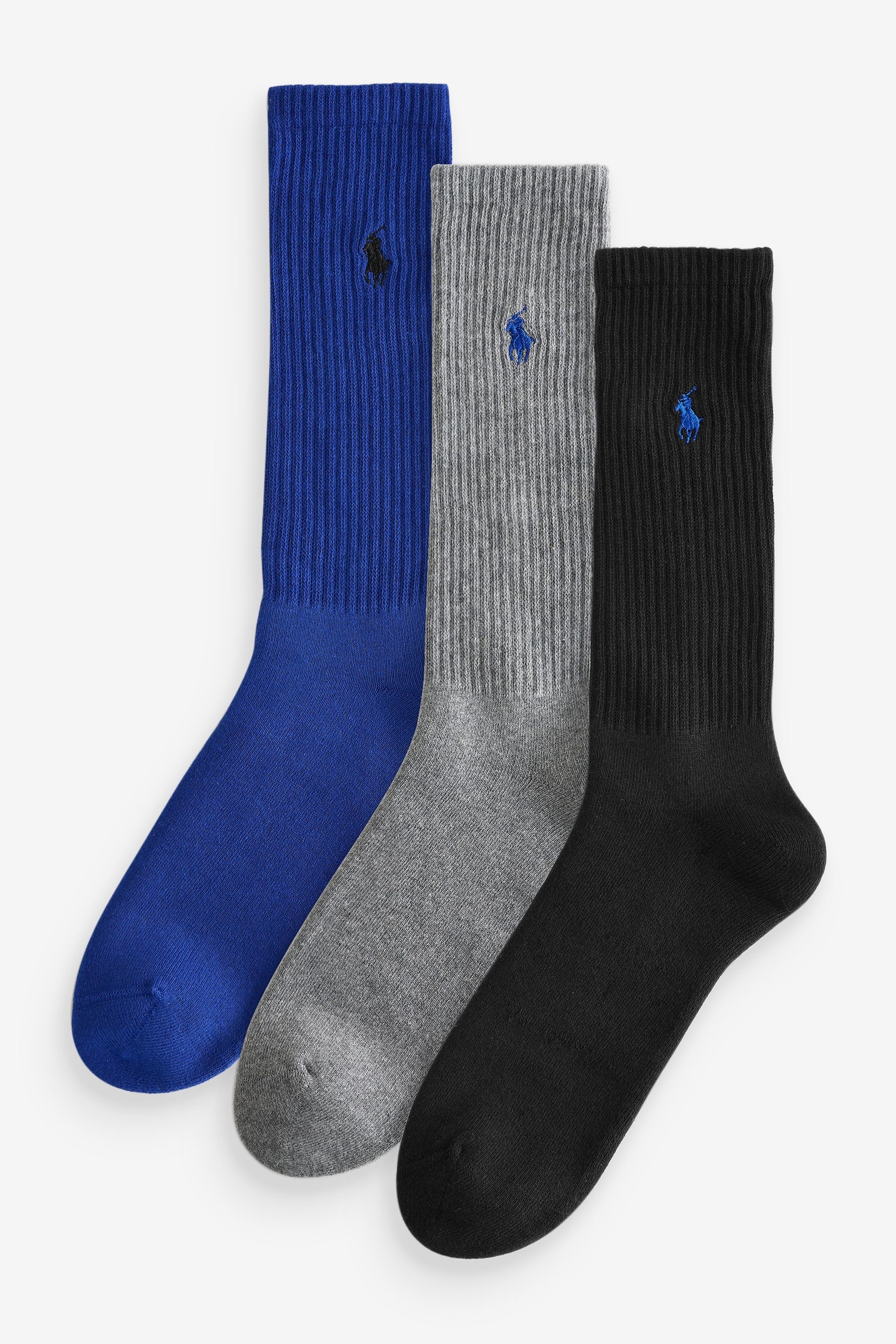 Buy Polo Ralph Lauren Pony Logo Ribbed Crew Socks 3 Pack from the Next UK online shop