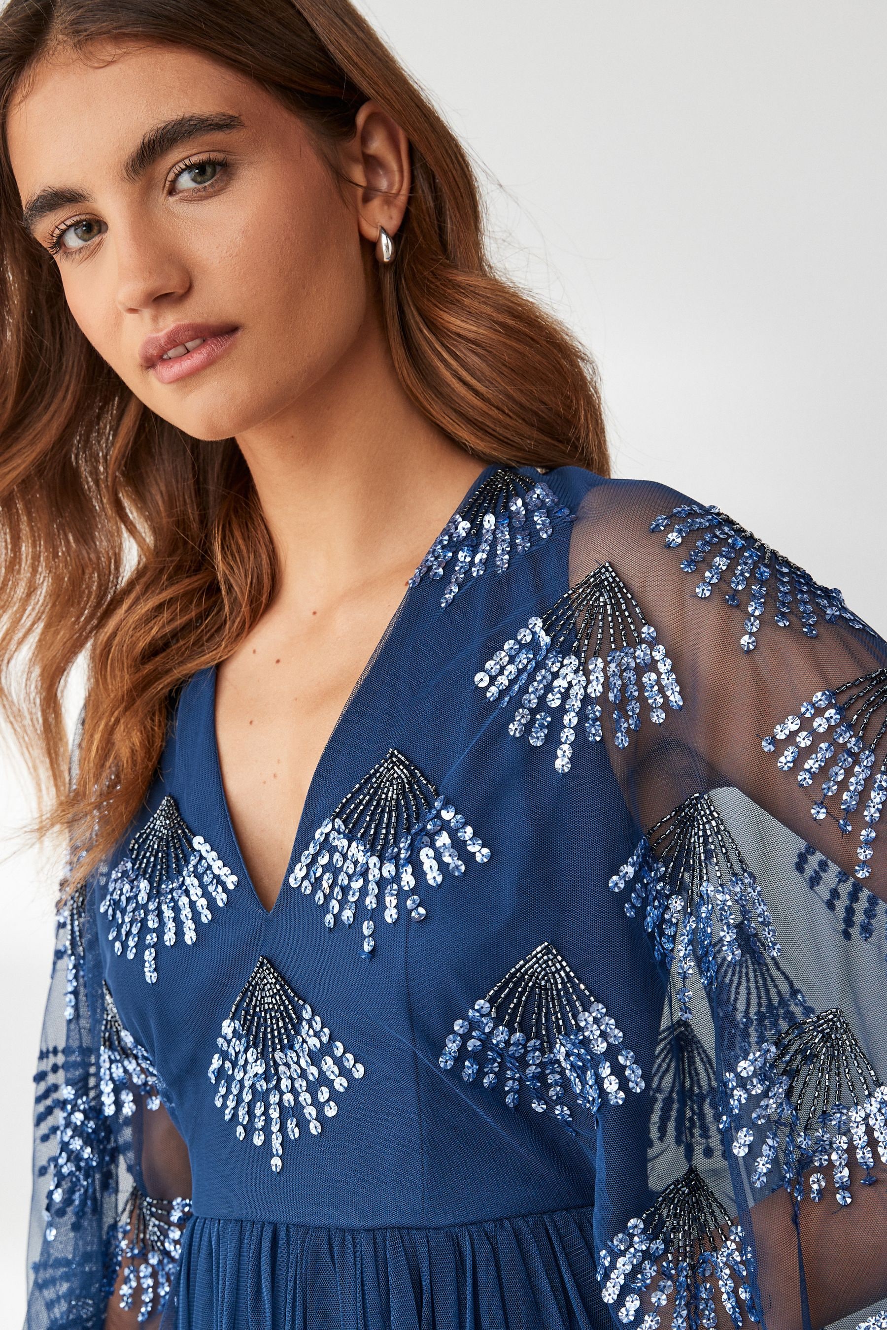 Maya embellished tulle midi dress clearance