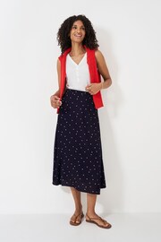 Crew Clothing Company Blue Amber Flared Midi Skirt - Image 1 of 5