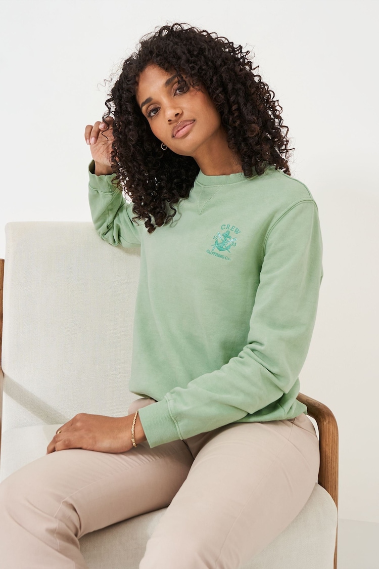 Crew Clothing Pigment Dyed Crew Neck Sweatshirt - Image 1 of 5