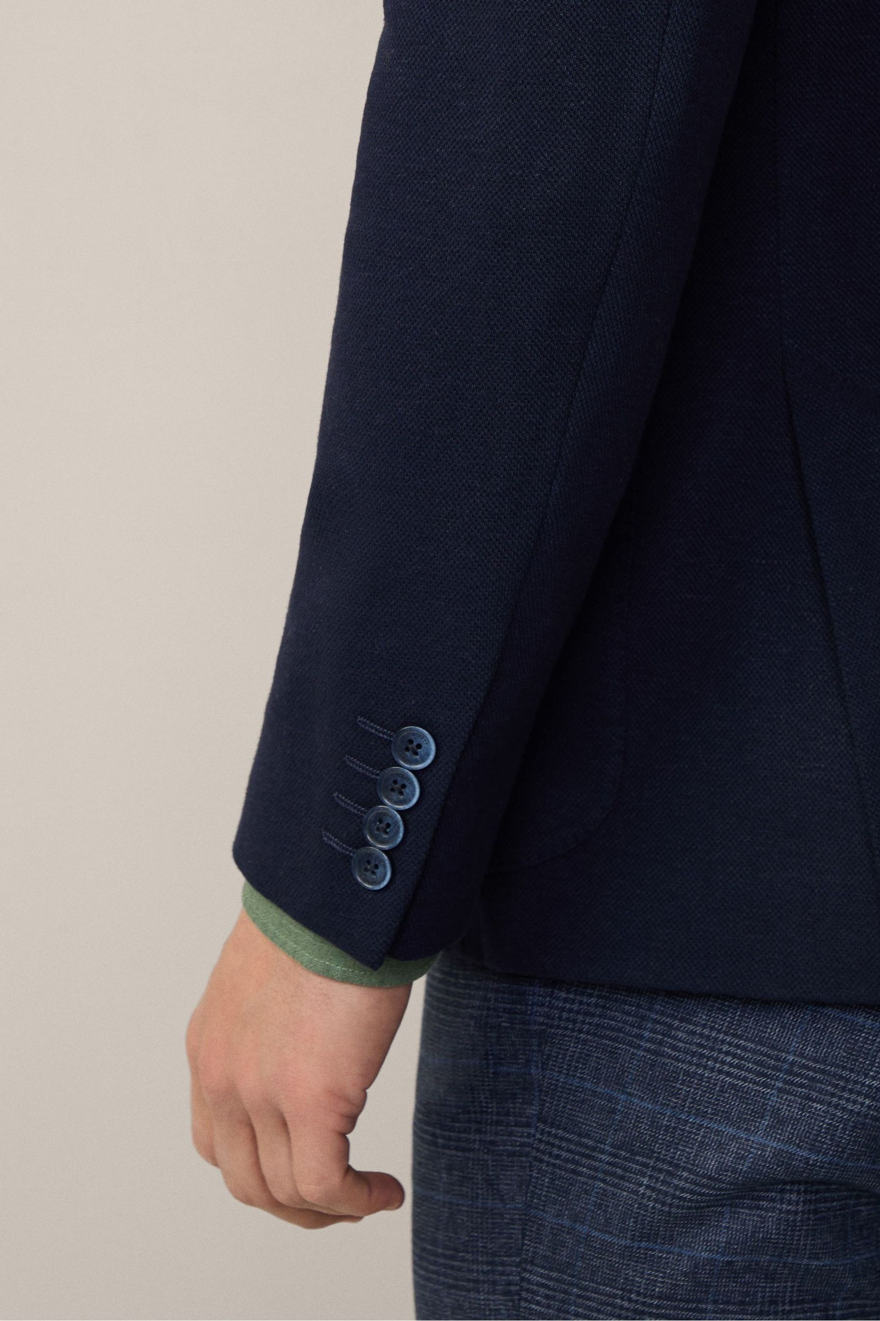 Hackett London Mens Blue Cotton Linen Mix Jacket