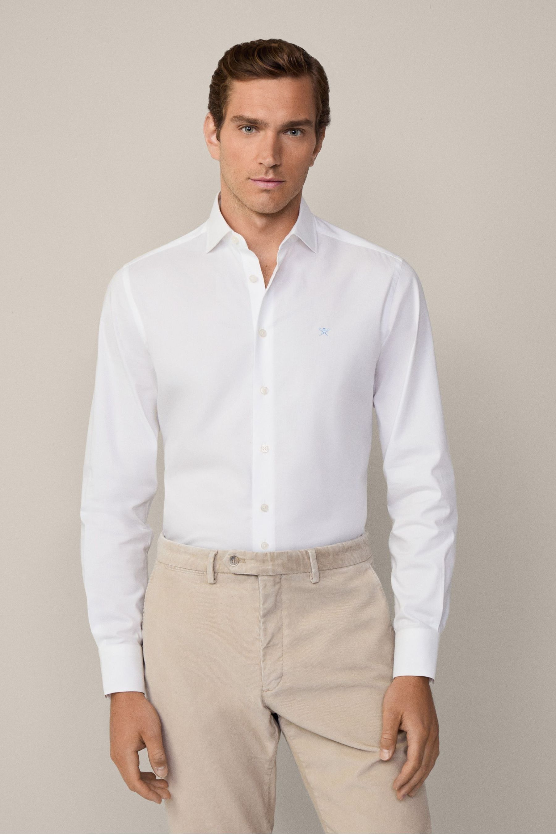 Hackett Essential Texture Long Sleeve Shirt White 3XL Man