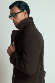 Reiss Brown Format Atelier Wool-Blend Felt Double-Breasted Coat - Image 5 of 8