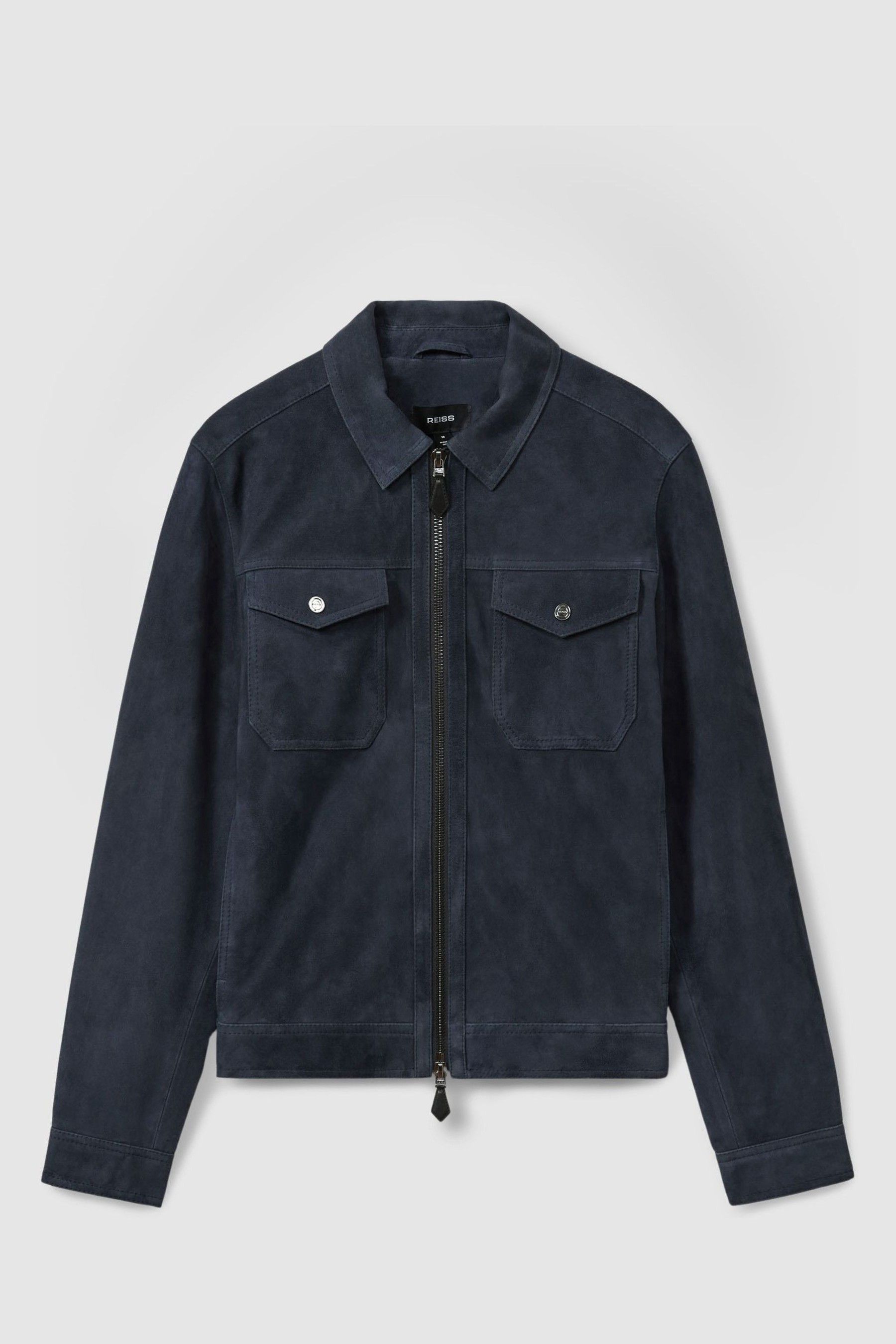 Buy Reiss Indigo Blue Pike Suede Zip Through Trucker Jacket from Next France