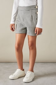 Reiss Black Charlie Teen Checked Suit Shorts - Image 3 of 4