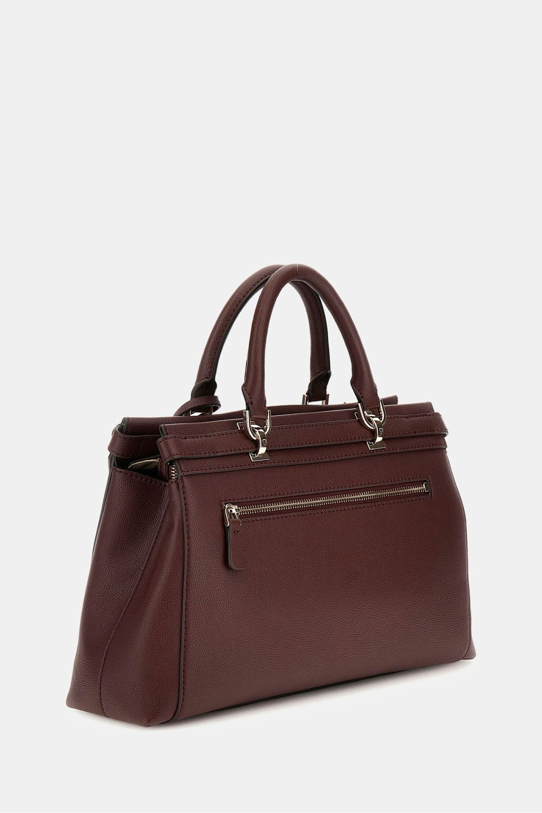Buy Guess Burgundy Red Eco Ali Luxury Satchel Bag from Next Luxembourg