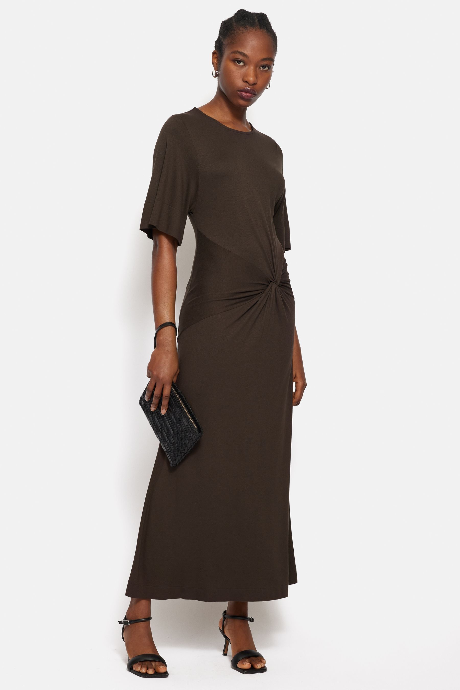 Jigsaw Brown Twist Front Dress