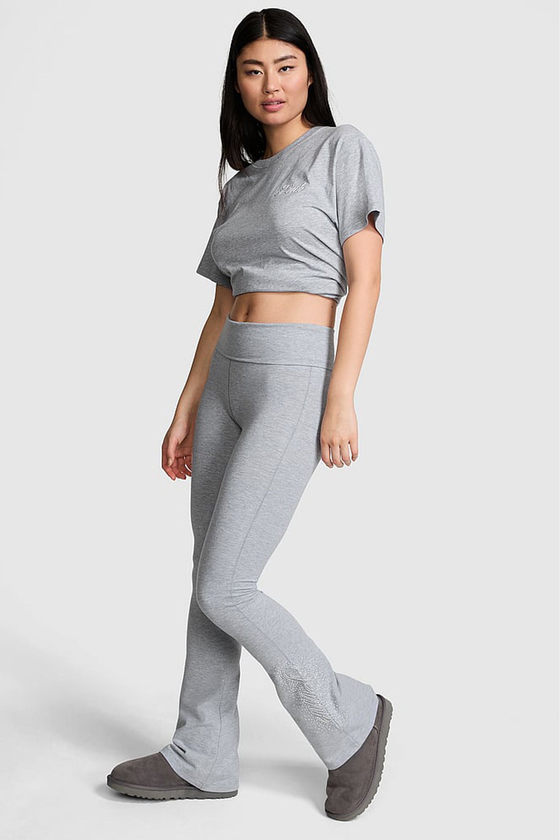 Pink and grey leggings cheap