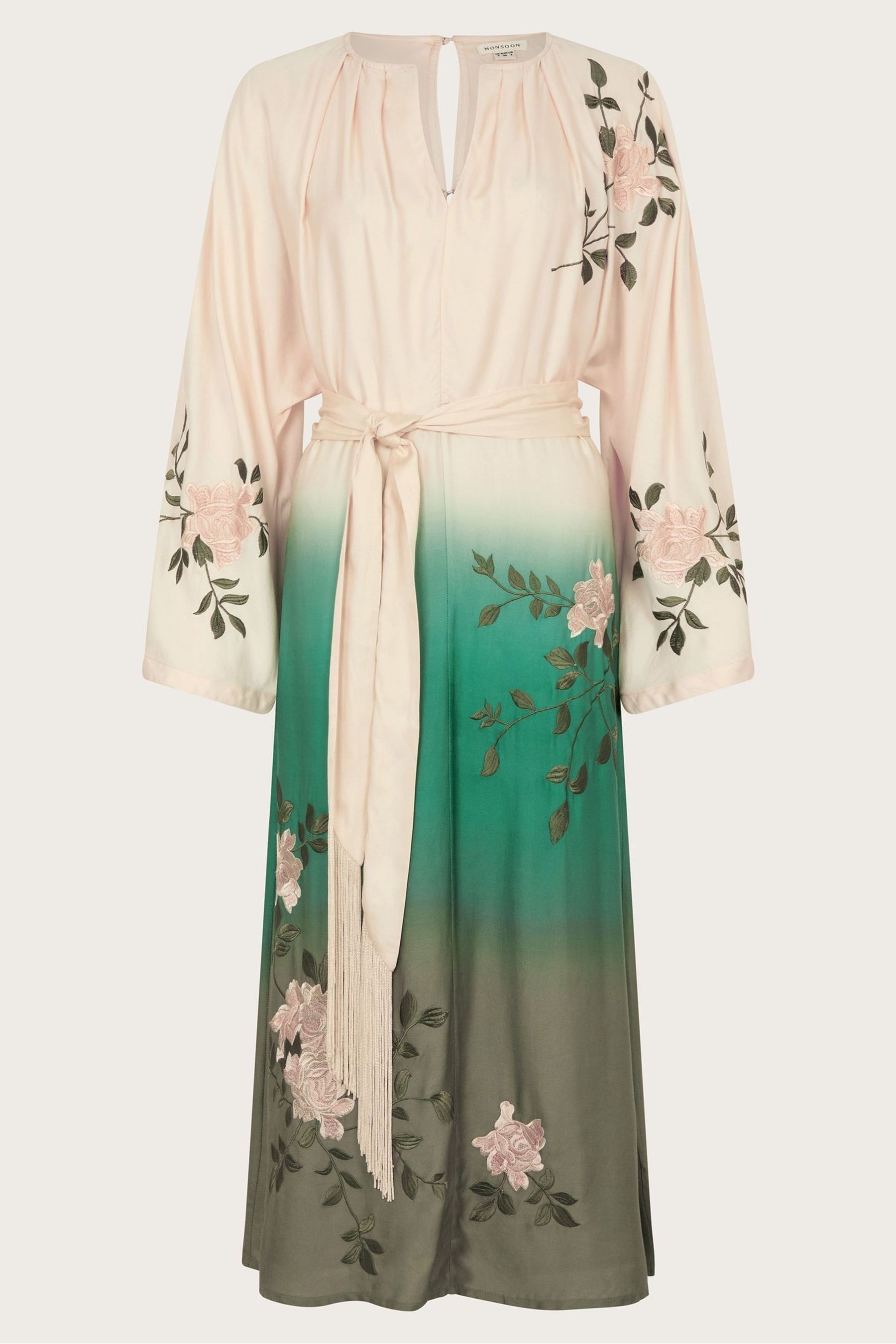 Buy Monsoon Green Florence Ombre Floral Dress from Next Luxembourg