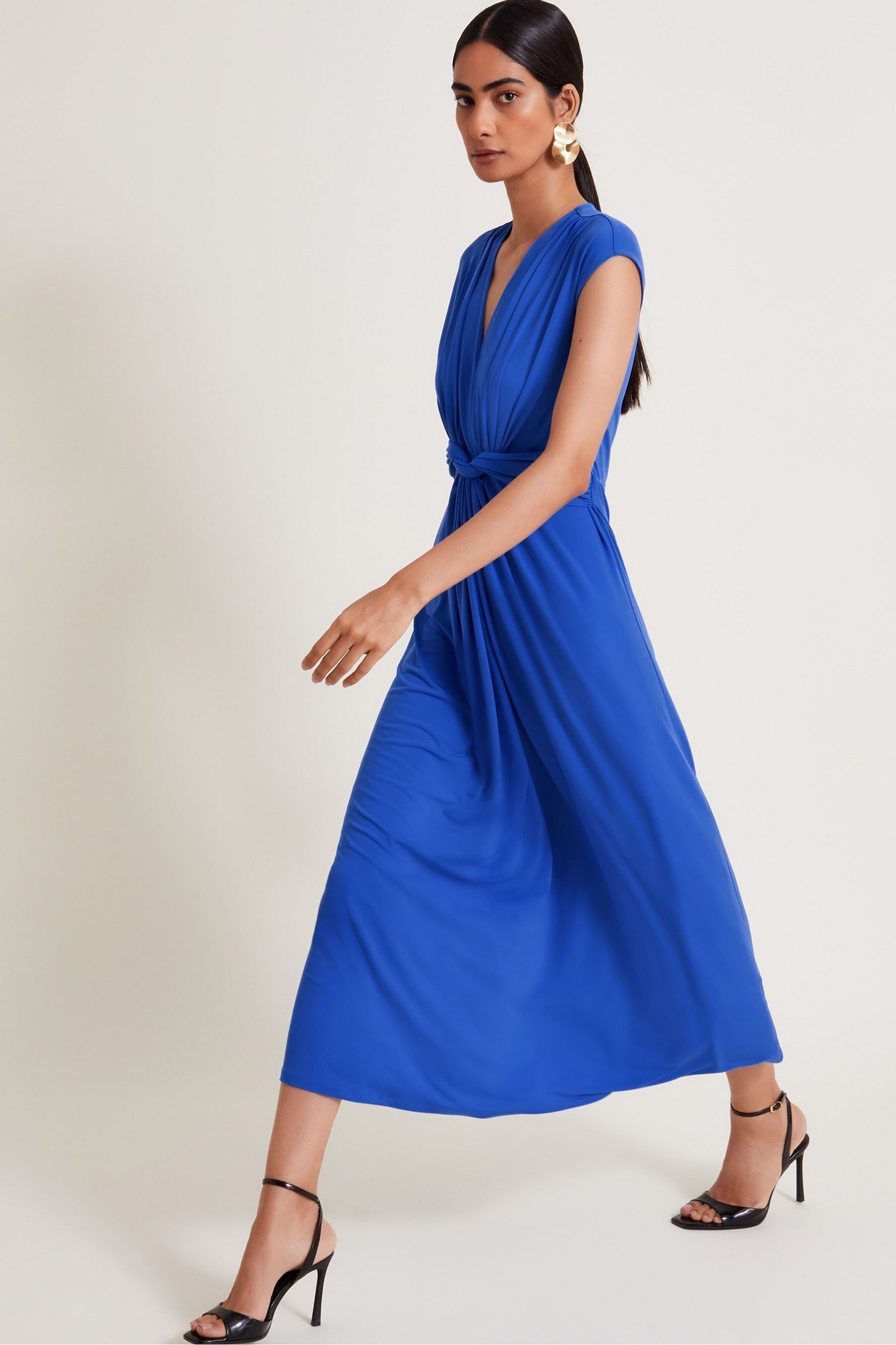 Blue jersey maxi dress on sale