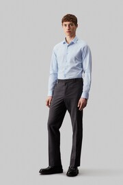 Calvin Klein Blue Poplin Stretch Slim Casual Shirt - Image 4 of 5
