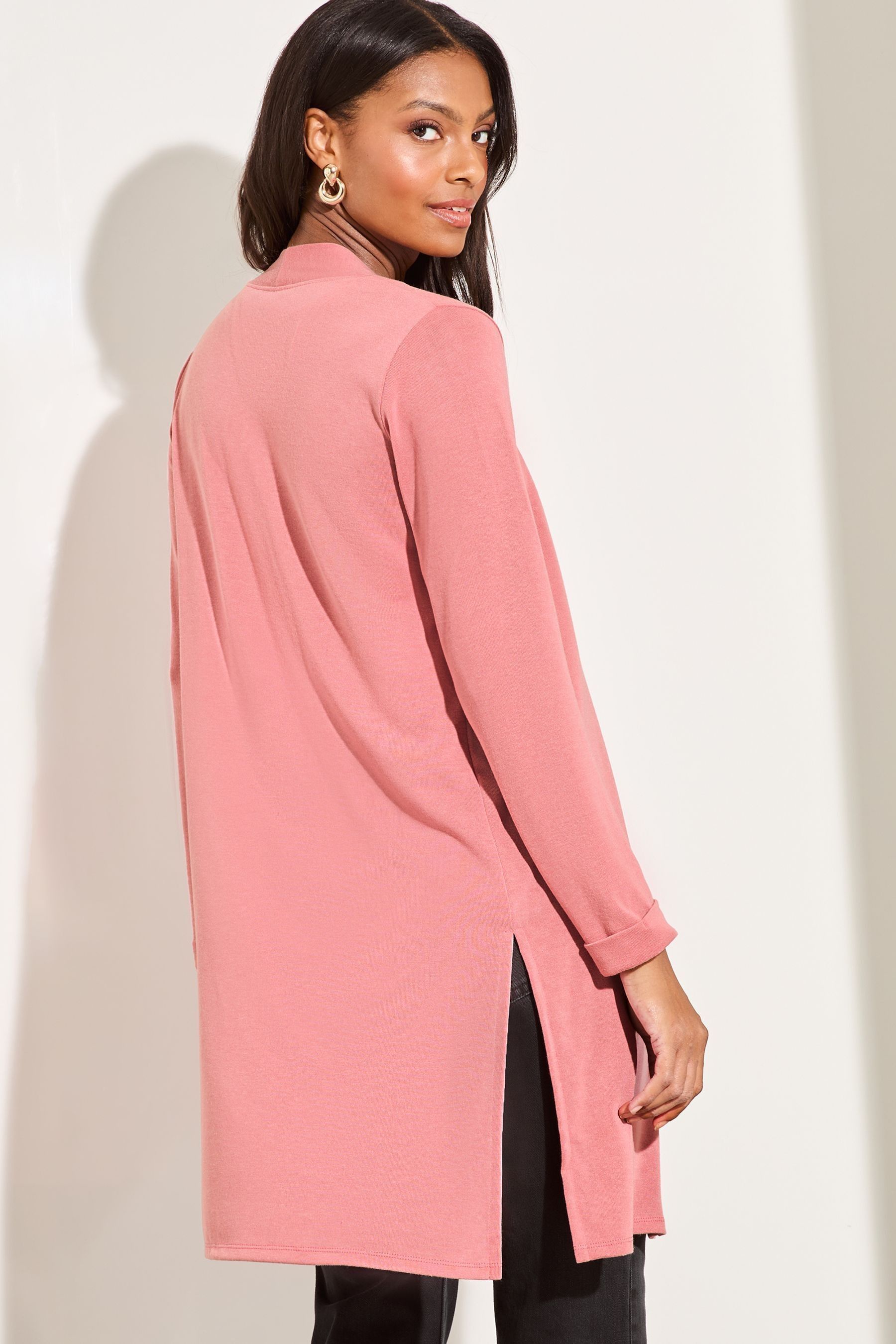 Buy Lipsy Pink Longline Cardigan from Next Qatar